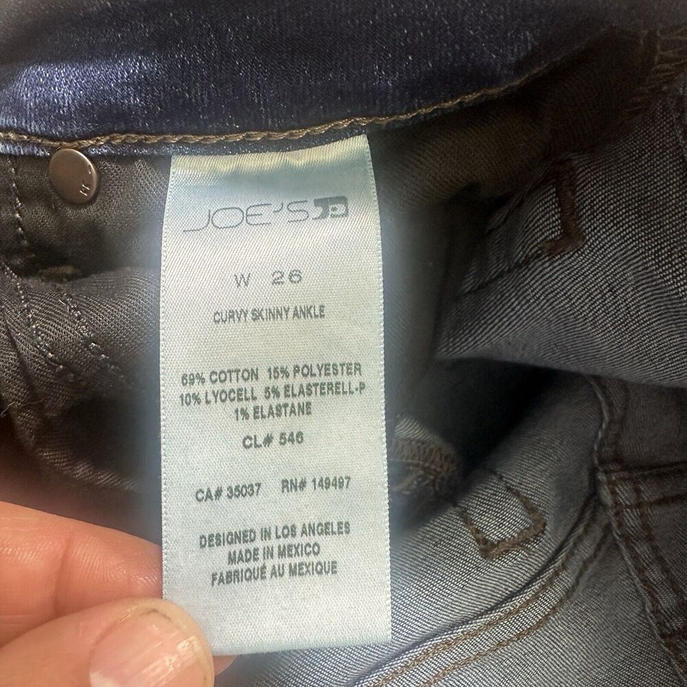 Joe's Jeans Women's 26 Blue Mid Rise Curvy Skinny Ankle Pants Rockstar - Picture 5 of 13